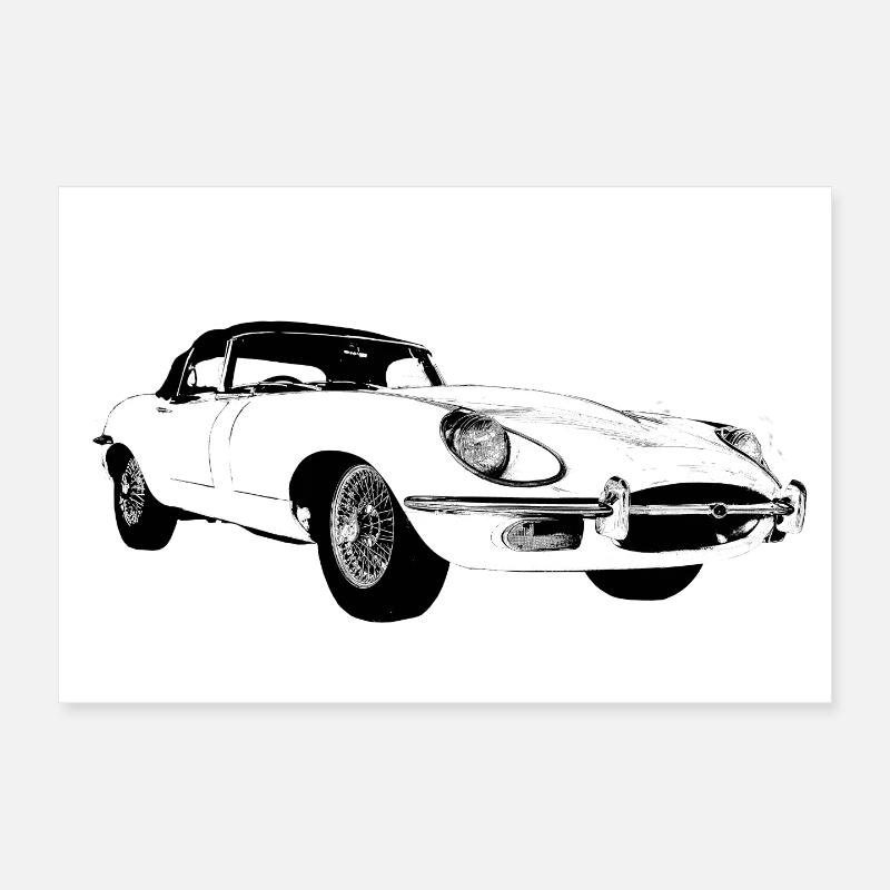 E Typ jag - Poster 30x20 cm - Weiß