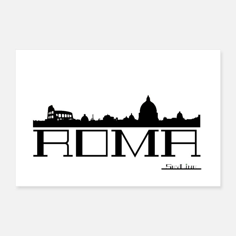 Silhouette Skyline Rom Poster 30x20 cm