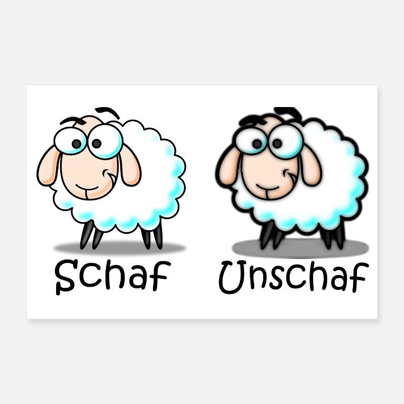 sheep - Poster 12" x 8" (30x20 cm) - white