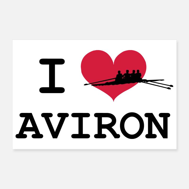 I Love Aviron Poster 30 x 20 cm