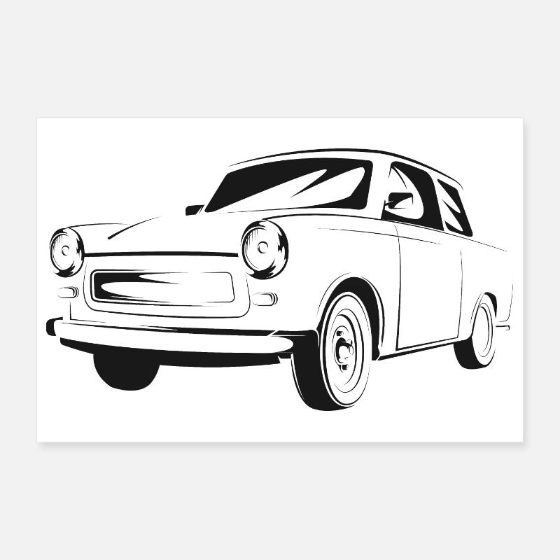  601 GDR History Symbol Trabi Oldtimer Poster 12" x 8" (30x20 cm)
