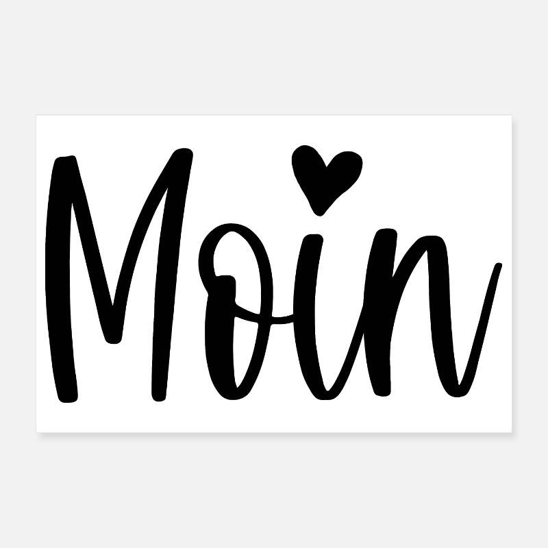 Moin with a heart North German Nordic Poster 12" x 8" (30x20 cm)
