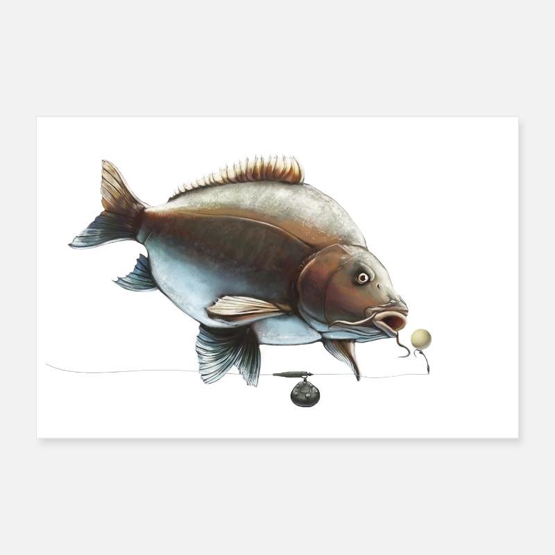 Conception du gréement de pêche Mirror Carp Ronnie Poster 30 x 20 cm