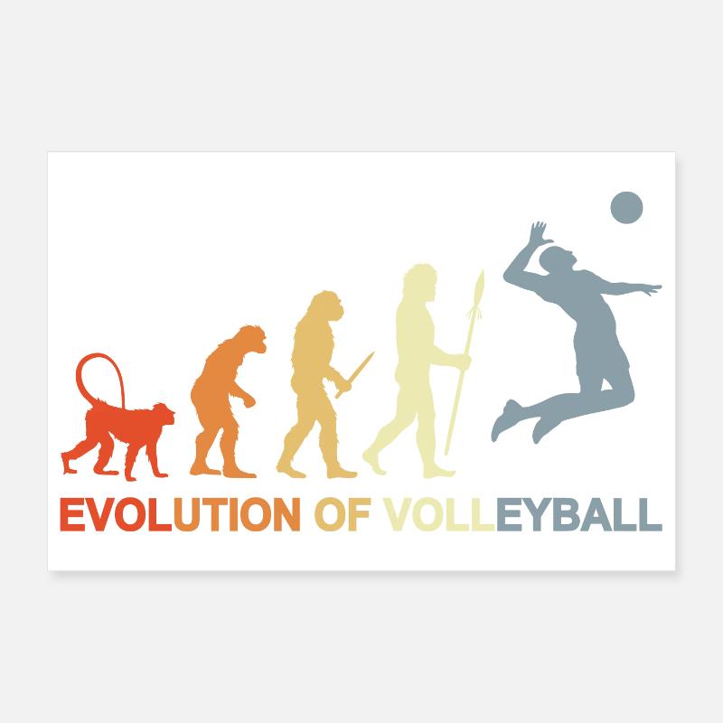 Evolution eines Volleyballspielers Poster 30x20 cm