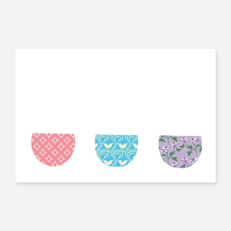 Pâques, mignon lapins de Pâques oeufs de Pâques dessin Poster 30 x 20 cm