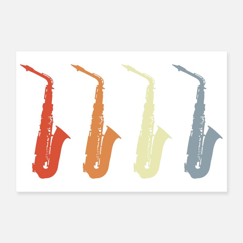Modèles de saxophones vintage Poster 30 x 20 cm