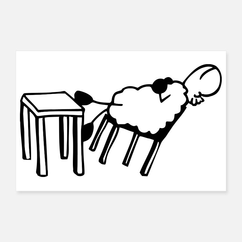 Moutons endormis Poster 30 x 20 cm