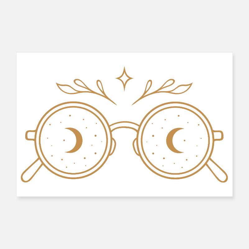 Witchy Glasses with Moons - Midsummer Magic Poster 12" x 8" (30x20 cm)