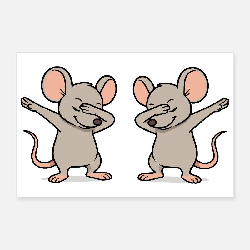 Dabbing de souris-2 Poster 30 x 20 cm