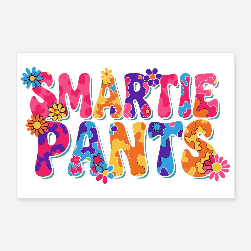 Smartie Pants: Bunte Blüten-Psychedelik Poster 30x20 cm