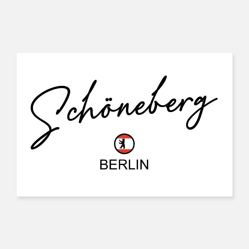 Schöneberg - Berlin Flag - Berlin Bear Poster 12" x 8" (30x20 cm)