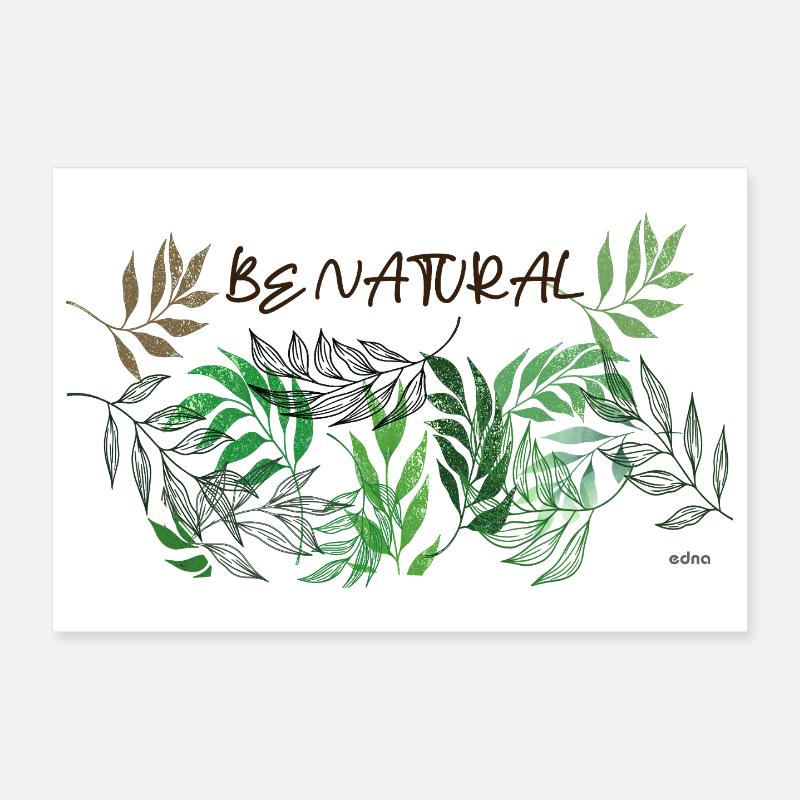 Natural Leaves Pattern Poster 12" x 8" (30x20 cm)