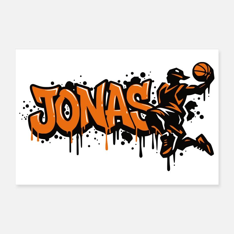 JONAS Graffiti Basket-ball Poster 30 x 20 cm
