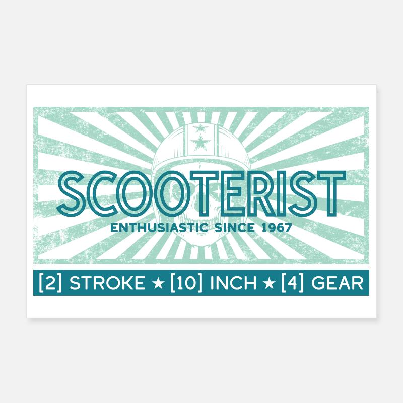Passionnés de scooter Vintage Rays Poster 30 x 20 cm