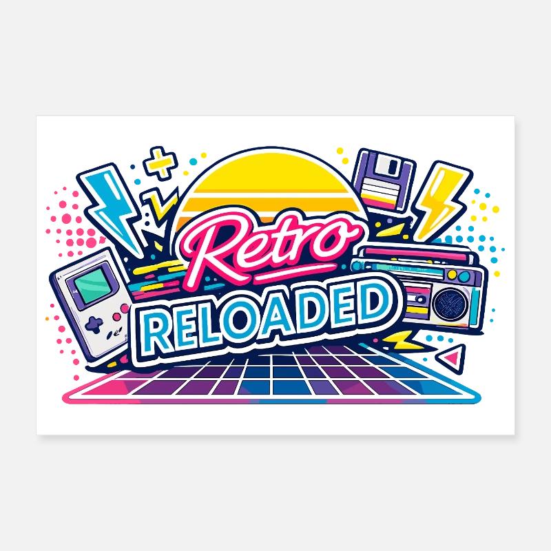 Grille néon Retro Reloaded Poster 30 x 20 cm