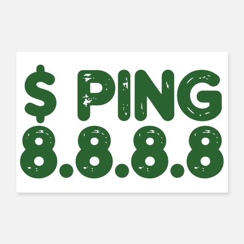 Retro-Ping-Glyphen in Grün Poster 30x20 cm