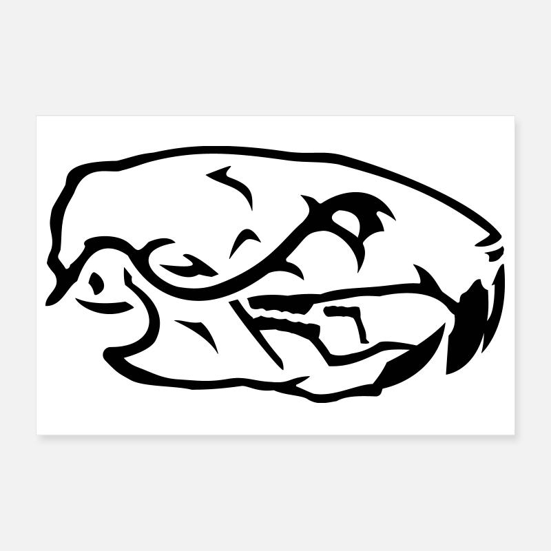 Ratten Skull Schädel Poster 30x20 cm