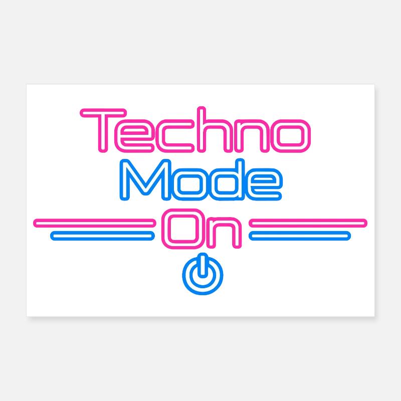 Techno Mode Neon On Poster 30x20 cm