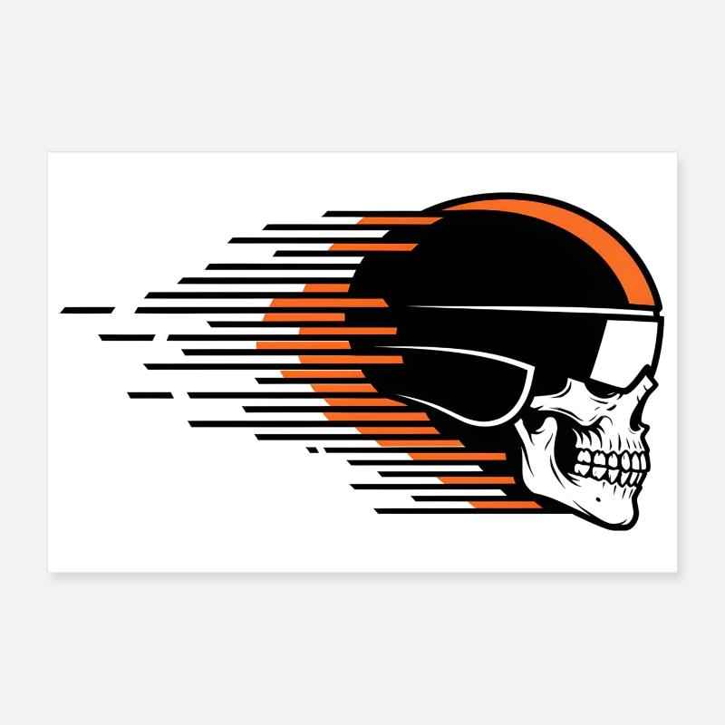 Skull Bicycle VTT VTT Conception de VTT Poster 30 x 20 cm