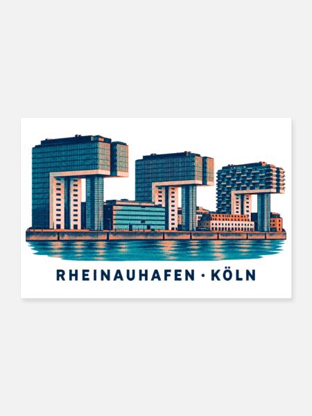 Rheinauhafen Köln - Poster 30x20 cm - Weiß