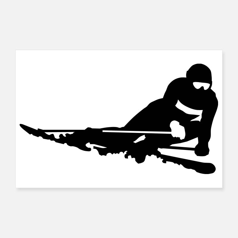 Skifahrer Poster 30x20 cm