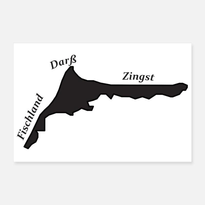 Fischland Darß Zingst - Poster 30x20 cm - Weiß
