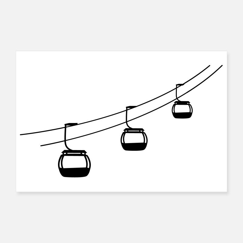 gondola ropeway gondola winter vacation vacancy sp Poster 12" x 8" (30x20 cm)