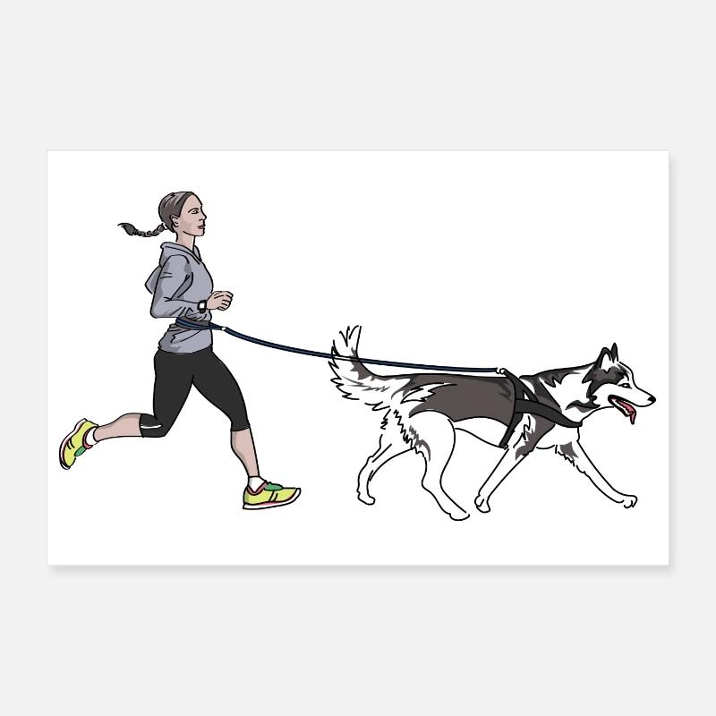 Canicross - Poster 12" x 8" (30x20 cm) - white