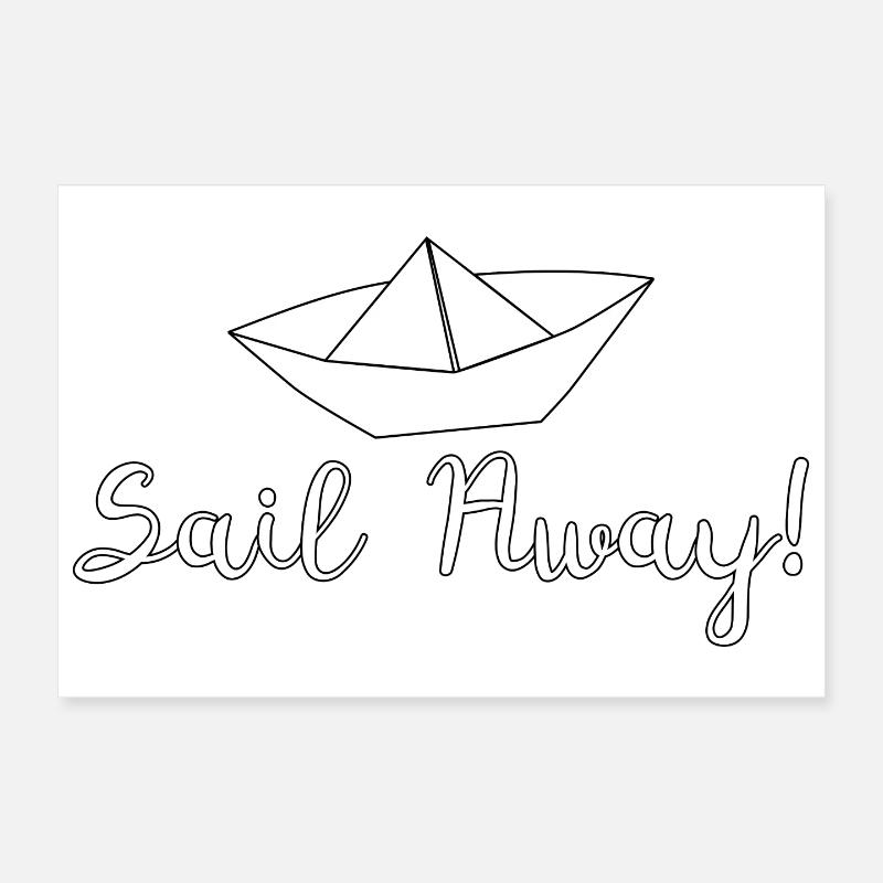 Sail Away Boot Disant Poster 30 x 20 cm