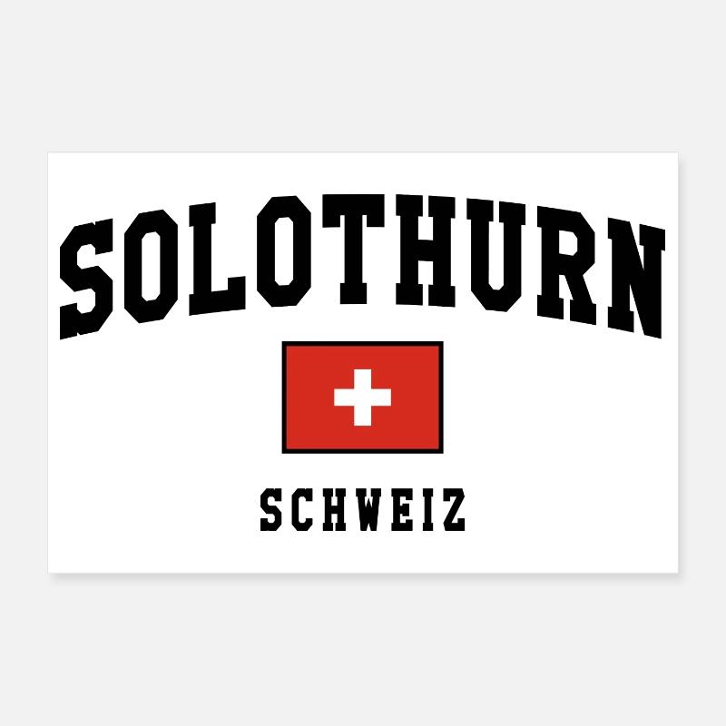 Solothurn Schweiz Flagge Design Poster 30x20 cm