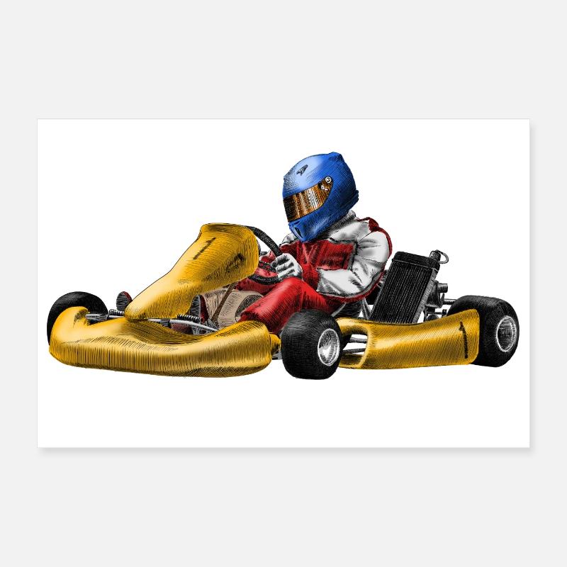 Pilote de course Poster 30 x 20 cm