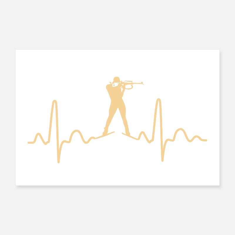 Biathlon Biathlet - Poster 30x20 cm - Weiß