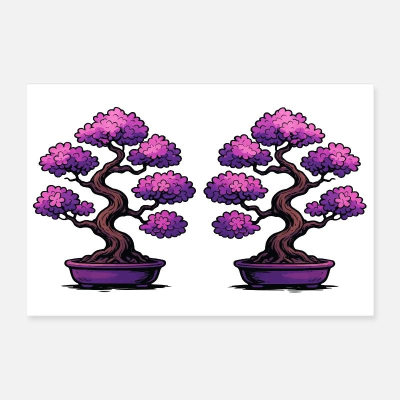 Double Sakura Bonsai Poster 12" x 8" (30x20 cm)