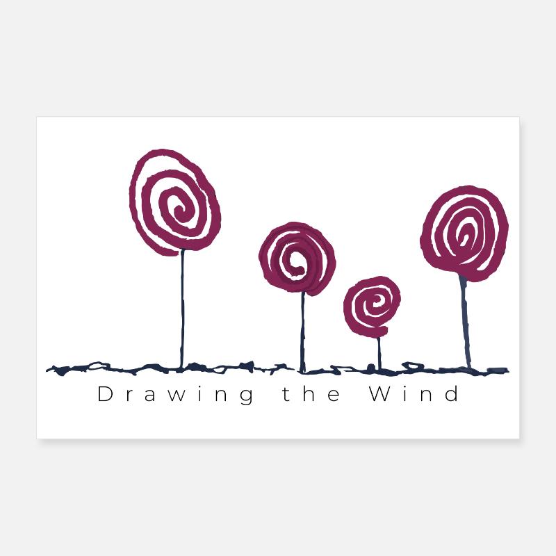Drawing the Wind – Abstrakte Blumenkunst Poster 30x20 cm