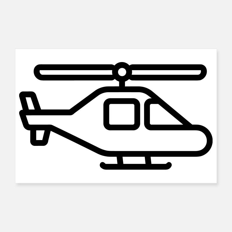 helicopter Poster 12" x 8" (30x20 cm)