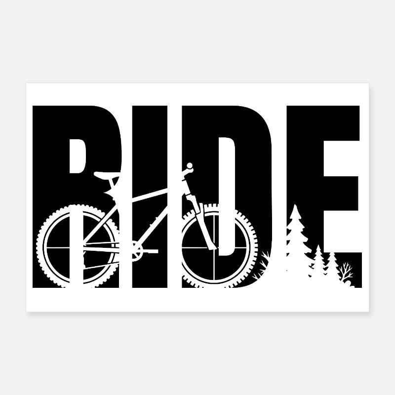 Ride Nature - Poster 30x20 cm - Weiß