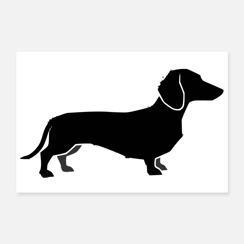Dackel Hund Silhouette Poster 30x20 cm