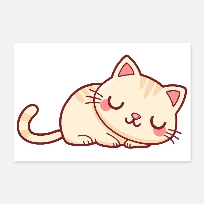 Soft Sleeper Kitten Poster 12" x 8" (30x20 cm)