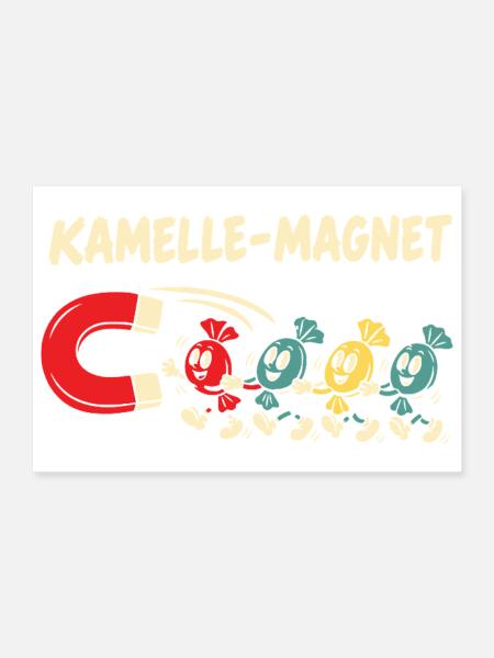 Kamelle Magnet Zoch Rosenmontag Kölner Karneval - Poster 30x20 cm - Weiß - Vorne