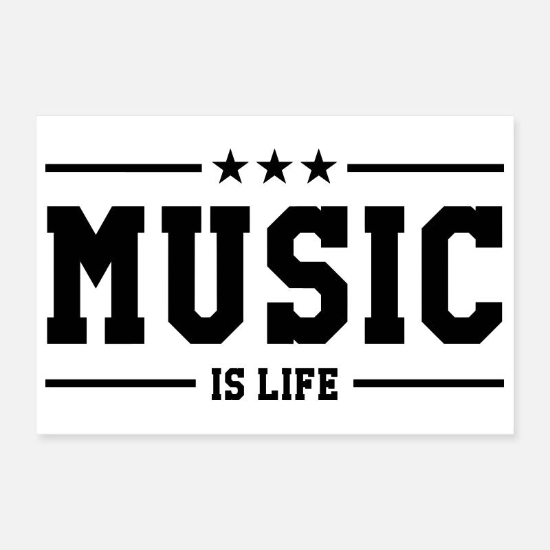 Music is life Poster 12" x 8" (30x20 cm)