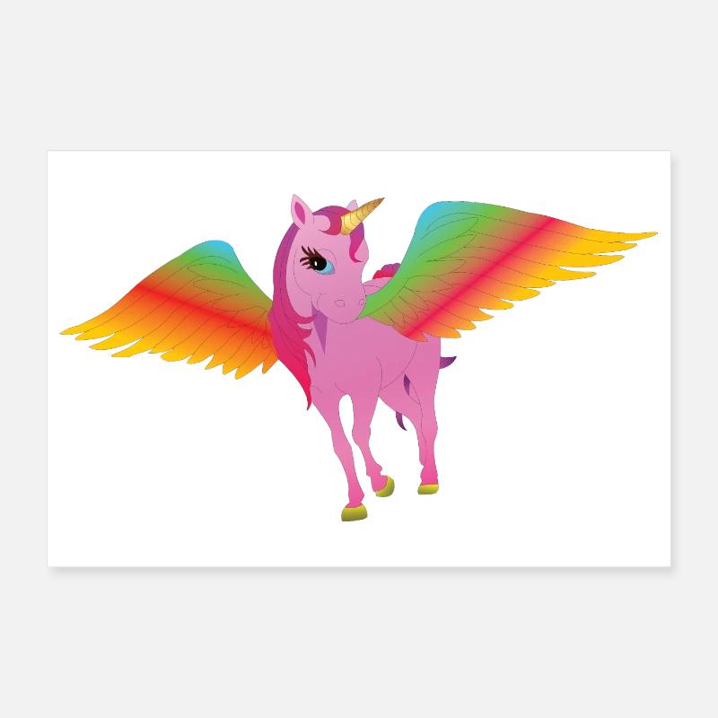 Ailes de licorne - Poster 30 x 20 cm - blanc