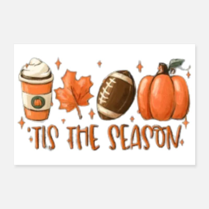 Boule de citrouille au café de la saison d’automne - Poster 30 x 20 cm - blanc