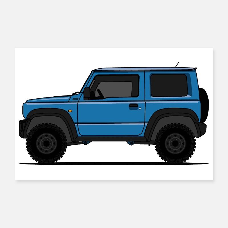 Jimny Blau - Poster 30x20 cm - Weiß
