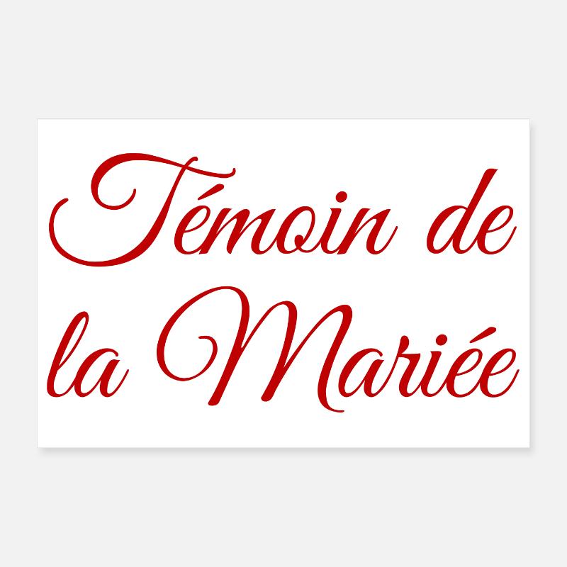 EVJF Témoin mariée. Enterrement vie célibataire Poster 30 x 20 cm
