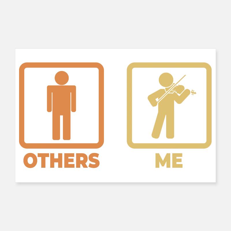 Violinist stick figure Poster 12" x 8" (30x20 cm)