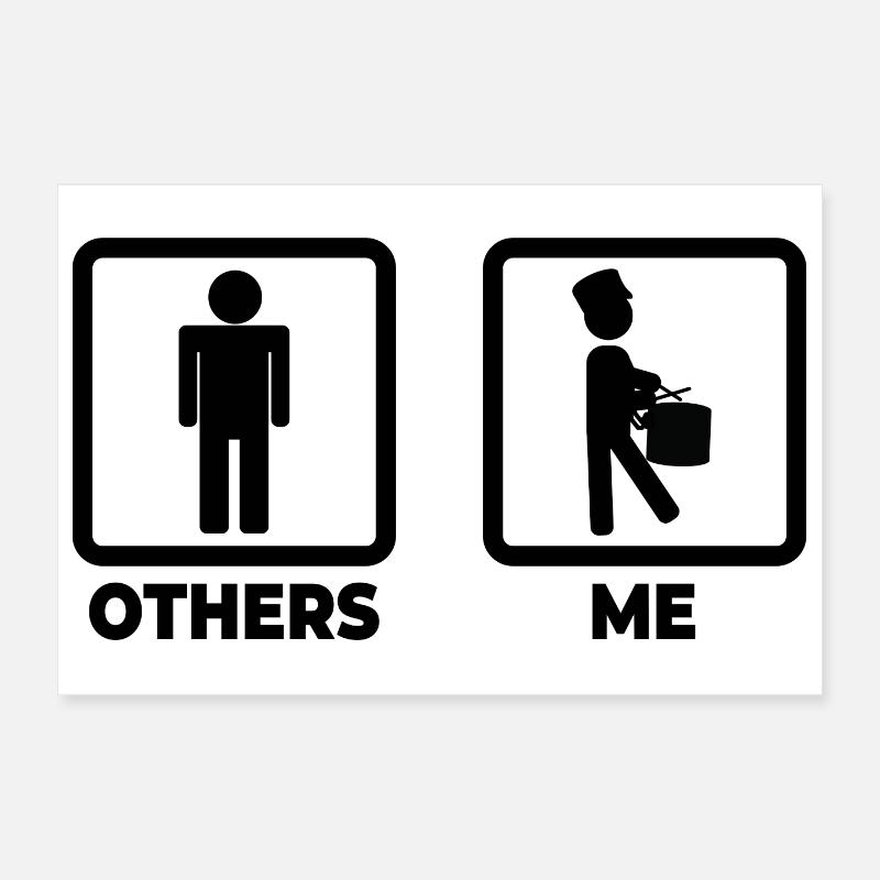 Drummer Stick Figure Poster 12" x 8" (30x20 cm)