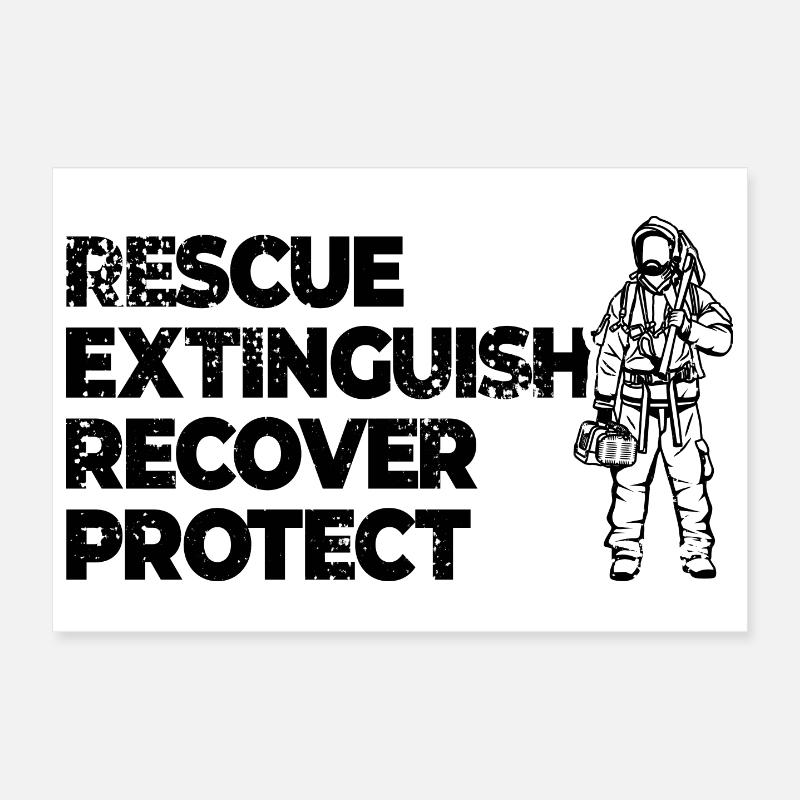 Firefighters Motivation Poster 12" x 8" (30x20 cm)