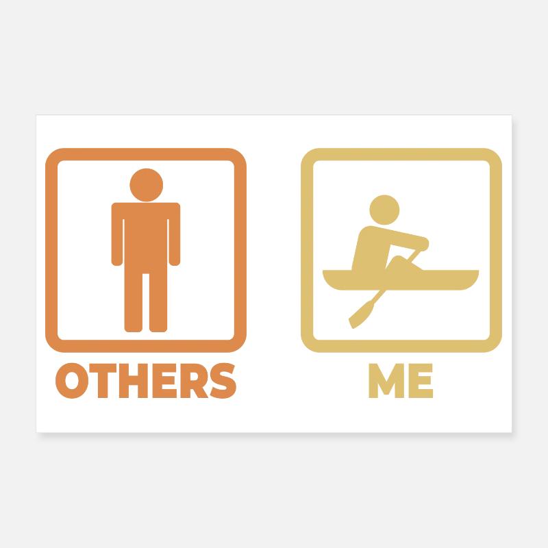 Rower Stick Figure Poster 12" x 8" (30x20 cm)