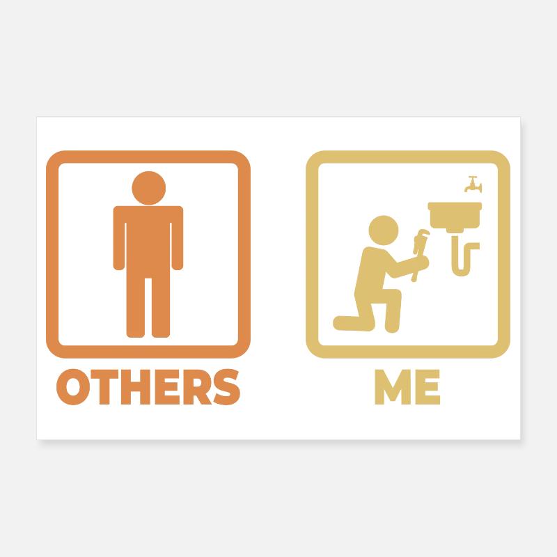 Plumber Stick Figures Poster 12" x 8" (30x20 cm)