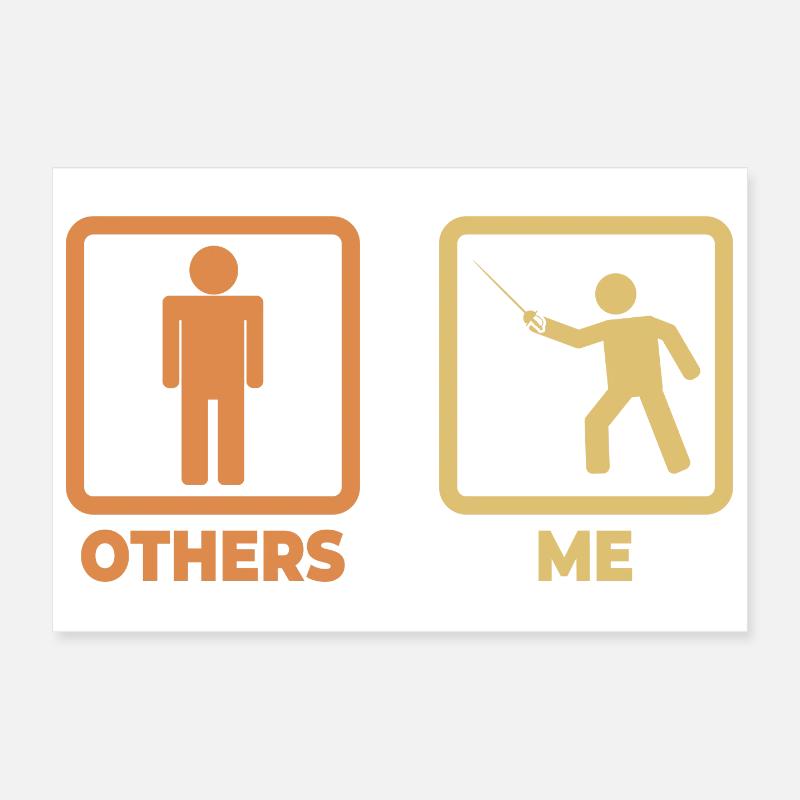 Fechter Strichmännchen Poster 30x20 cm